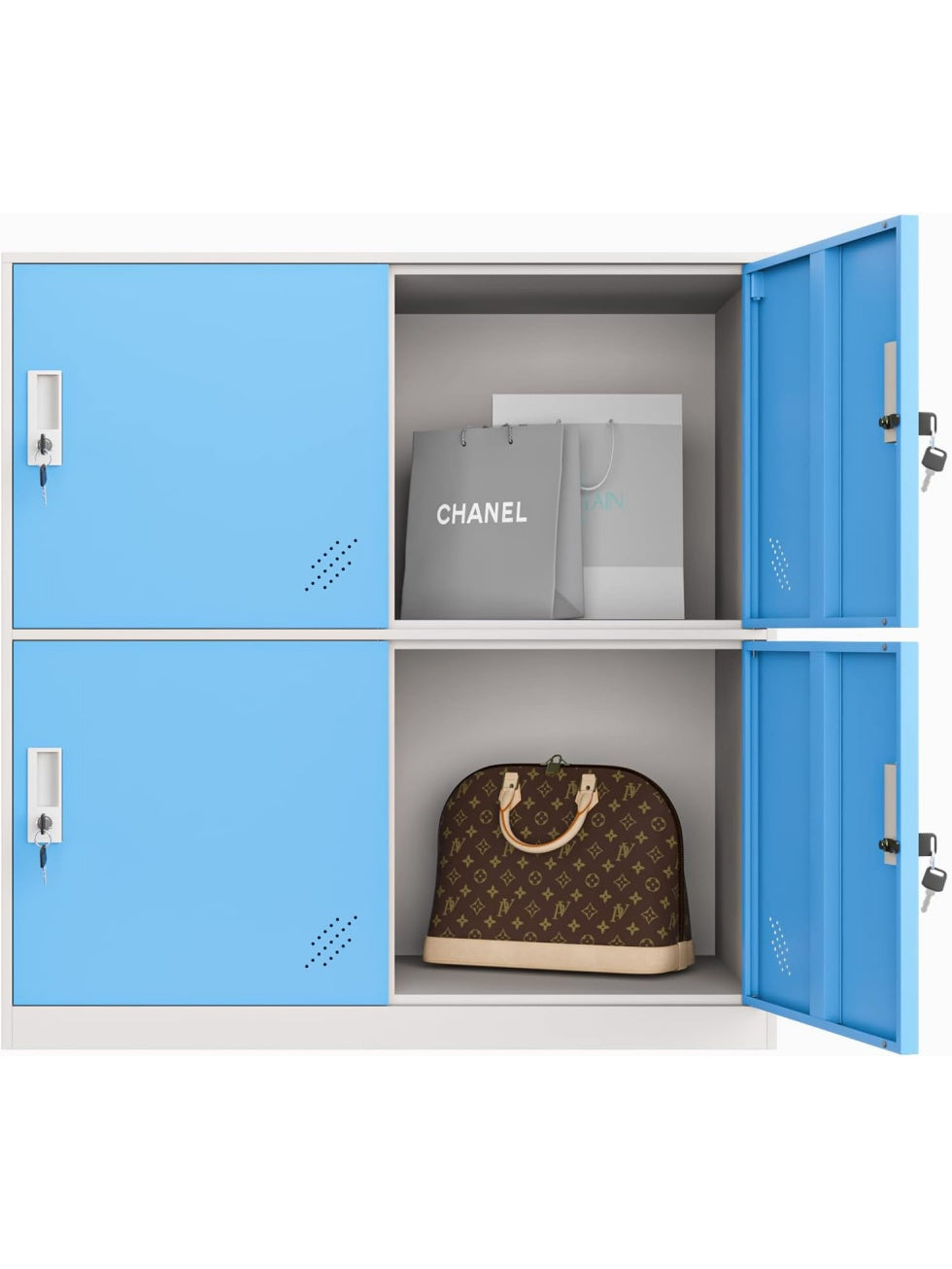 Armario Metalico Modular con Puertas para Organizacion de Oficina Dormitorio y Escuela Azul