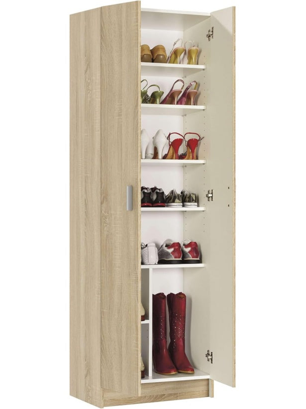 Armario zapatero multiusos con dos puertas seis estantes y gran capacidad de organizacion
