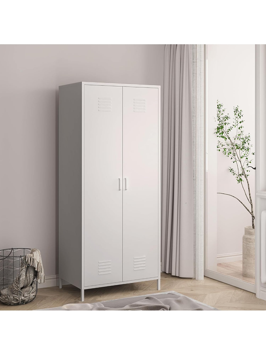 Armario metalico ropero con dos puertas cinco compartimentos y amplio espacio para taller oficina o vestuario