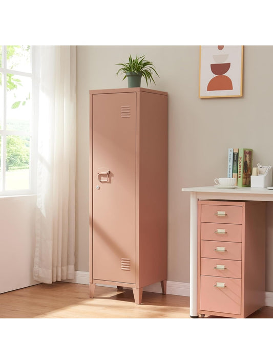 Taquilla metalica con tres compartimentos cerradura magnetica y espacio organizador para ropa y accesorios