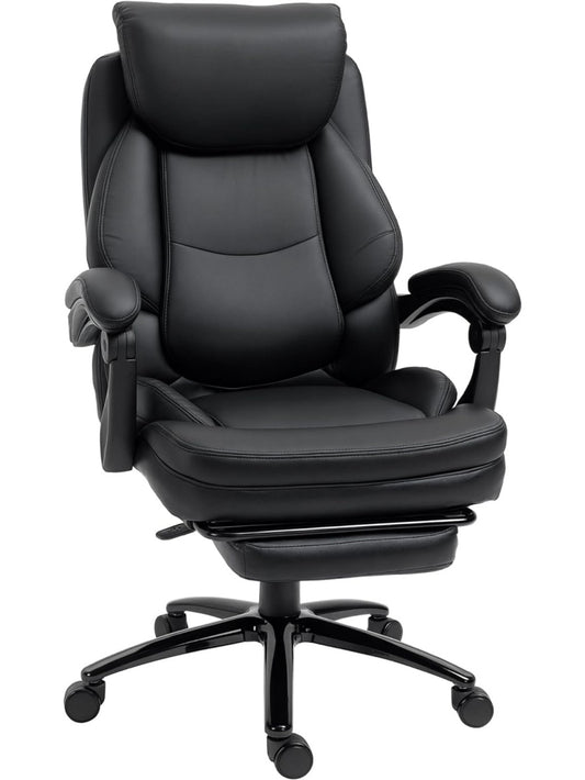 Silla ejecutiva de oficina con respaldo reclinable altura regulable y reposapies extraible