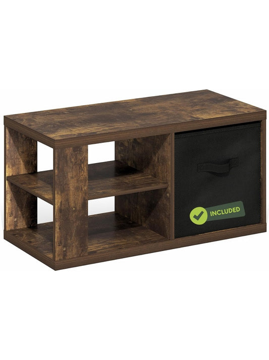 Mesa de centro moderna de tres niveles con compartimento abierto y estructura resistente para salon dormitorio u oficina