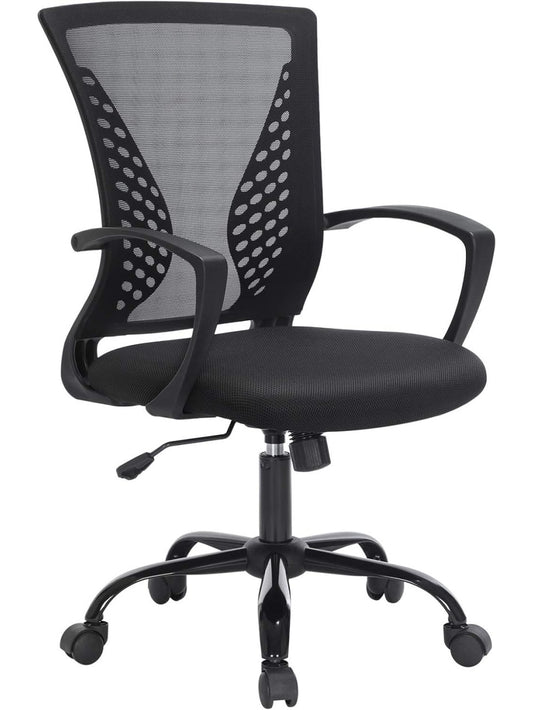 Silla giratoria de oficina con respaldo de malla transpirable altura ajustable y funcion inclinable