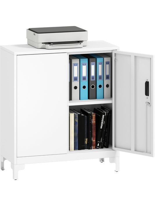 Armario Archivador Metalico con Cerradura, Dos Puertas y Estante Interior Ajustable